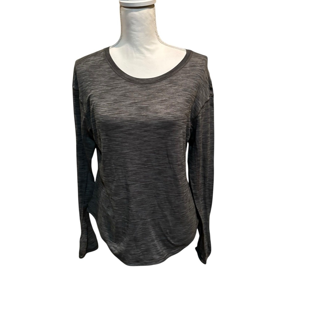Lululemon On the Run Long Sleeve‎ Top Heathered Grey/Black Women's Size 6